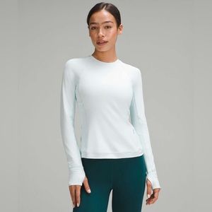 Lululemon Its Rulu Run Long Sleeve Shirt size 4 Sheer Blue SHRB